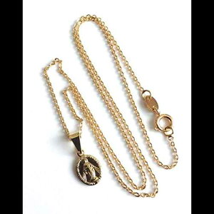 18K �S�[���h���b�L��Ղ̃��_���l�b�N���X�����p�v�`���f�B�I�u�O���[�X�y���_���g�`�F�[�� Sifrimania 18K Gold Plated Miraculous Medal Necklaces for Women Petite Lady of Grace Pendant Chain
