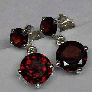 �i�`������ 4ct �p�C���[�v �K�[�l�b�g 925 �\���b�h �X�^�[�����O �V���o�[ �C�������O 18mm Natural Rocks by Kala Natural 4ct Pyrope Garnet 925 Solid Sterling Silver Earrings 18mm