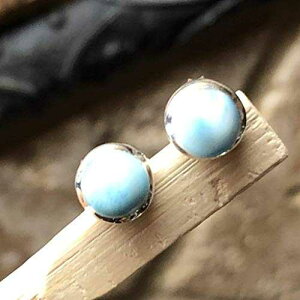 �V�R�h�~�j�J�Y�����}�[ 925 �\���b�h �X�^�[�����O �V���o�[ �C�������O 7mm Natural Rocks by Kala Natural Dominican Larimar 925 Solid Sterling Silver Earrings 7mm