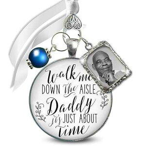 Gutsy Goodness Bouquet Photo Charms For Wedding Father Memorial Walk Me Down Aisle Daddy Silvertone Jewelry White Glass Pendant Something Blue Bead 1 Frame Loving Dad Keepsake Bride's F DIY Photo Template