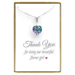^Cj[p[vNX^n[glbNXAt[K[lbNXA14C`A2C`GNXe_[t Alexandreasjewels Tiny Purple Crystal Heart Necklace, Flower Girl Necklace, 14 inches with 2 inches
