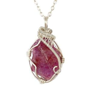 r[ lbNX - sN r[ y_g - 7 ̒a΃WG[ - 18 C` X^[O Vo[ `F[ - Mtg{bNXt Designs by Nature Gems Raw Ruby Necklace - Pink Ruby Pendant - J
