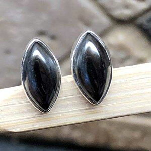 VRw}^Cg 925 \bh X^[O Vo[ CO 10mm Natural Rocks by Kala Natural Hematite 925 Solid Sterling Silver Earrings 10mm