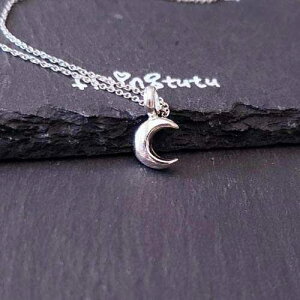 Moon X^[OVo[ lbNXA18C` (^Cj[TCY) FLYINGTUTU Moon Sterling Silver Necklace, 18" (tiny size)