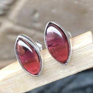 VRJ{` K[lbg 925 \bh X^[O Vo[ CO 9mm Natural Rocks by Kala Natural Cabochan Garnet 925 Solid Sterling Silver Earrings 9mm