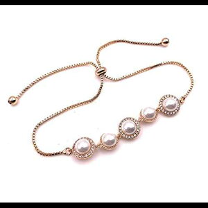 �����p���C���X�g�[���u���X���b�g �͑��p�[���{���`�F�[�� Sifrimania Rhinestone Bracelets for Women Simulated Pearl Bolo Chain