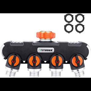 VIVOSUN 4 EFCK[fz[XXvb^[EH[^[z[XRlN^[A_HAŐp̉KȃSObvt֌A_v^[ VIVOSUN 4 Way Garden Hose Splitter Water Hose Connector, Faucet Adap