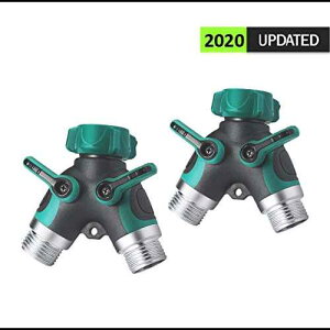 Y z[X Xvb^[ 2 EFCAO̎֌AXvN[A_HVXep̉KȃSObvtK[f z[X RlN^[ (2 pbN) Nakcase Y Hose Splitter 2 Way, Garden Hose Conn
