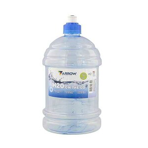 Arrow H2O On The Go Water Bottle, 2.2 Liter - Large Clear Plastic Water Bottle with Push Cap - Made in the USA, BPA Free - Built-In Convenient Handle, Leakproof - Ideal for the Gym and Sports Practice Arrow Home