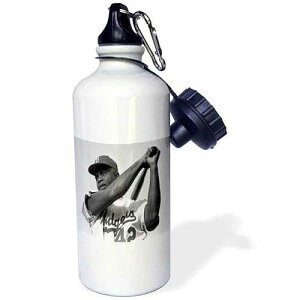 3dRose "Picture Of Jackie Of The Brooklyn Dodgers" Sports Water Bottle, 21 oz, White
