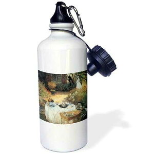 3dRose Le Dejeuner by Claude Monet, 1873 Luncheon in the Garden Sports Water Bottle, 21 oz, White