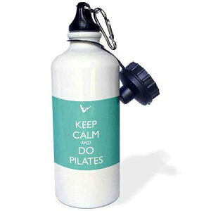 3dRose Keep calm and do pilates Sports Water Bottle, 21 oz, White