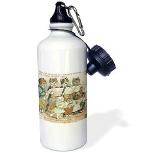 3dRose Cat Choir-Sports Water Bottle, 21oz , 21 oz, Multicolor