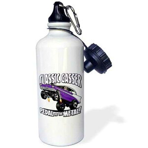 3dRose 56 Image in a Wheelie, Classic Gasser Text, Pedal to The Metal-Sports Water Bottle, 21oz , 21 oz, Multicolor