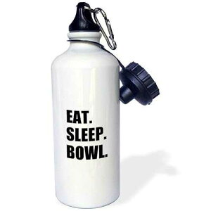 3dRose Eat Sleep Passionate About Bowling Bowler Black Typography Text-Sports Water Bottle, 21oz , 21 oz, Multicolored