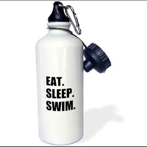 3dRose Eat Sleep Tennis-black text enthusiast fan player play Sports Water Bottle, 21 oz, Multicolor