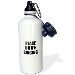 3dRose wb_184909_1" Peace Love Things That Make me Happy-Sing-Singer Gift" スポーツ ウォーターボトル、21 オンス、マルチカラー 3dRose wb_184909_1" Peace Love Things That Make me Happy-Sing-Singer Gift" Sports Water Bottle, 21