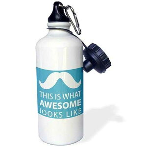 3dRose wb_192642_1 Awesome Mustache Sports Water Bottle, 21Oz, Multicolored