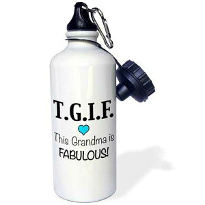 3dRose Tiff TGIF This Grandma is Fabulous, Blue-Sports Water Bottle, 21oz , Multicolored