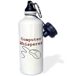 3dRose Computer whisperer, Red-Sports Water Bottle, 21oz , Multicolored