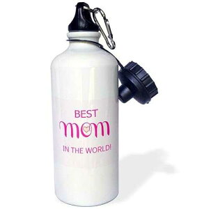 3dRose Best mom in the world. Pink-Sports Water Bottle, 21oz , Multicolored