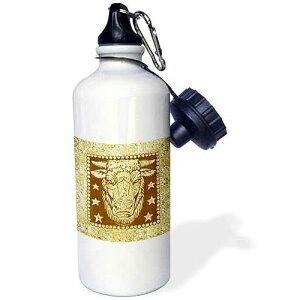 3dRose Zodiacal Constellation Taurus, Gold and Brown Design-Sports Water Bottle, 21oz , 21 oz, Multicolored