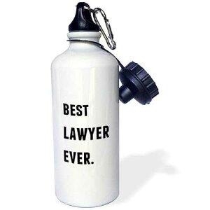 3dRose Best Lawyer Ever, Black Letters On A White Background Sports Water Bottle, 21 oz, Multicolored