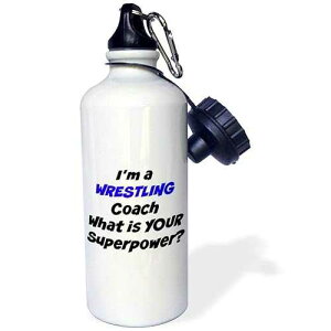 3dRose I'm A Wrestling Coach, What's Your Super Power Sports Water Bottle, 21Oz, Multicolored