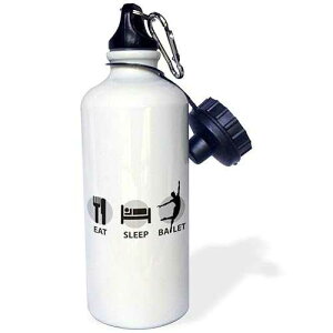 3dRose Eat Sleep and Ballet in Grey and Black with Male Dancer Sports Water Bottle, 21Oz, Multicolored