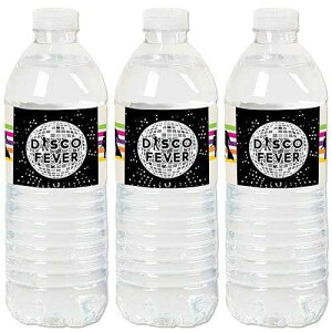 Big Dot of Happiness 70's Disco - 1970s Disco Fever Party Water Bottle Sticker Labels - Set of 20