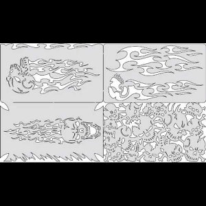 Artool Freehand Airbrush Templates, Nano Series - Skullophenia By Craif Fraser