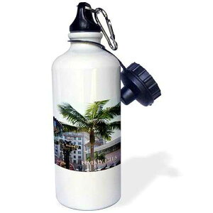 3dRose Famous Rodeo Drive Beverly Hills California Sports Water Bottle, 21 oz, White