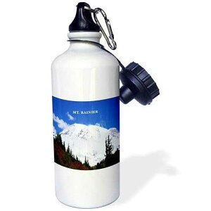 3dRose Mt Rainier With Snow Sports Water Bottle, 21 oz, White