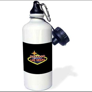 3dRose Welcome to fabulous Las Vegas Nevada Sports Water Bottle, 21 oz, White