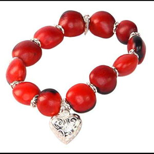 �����p�y���[�M�t�g�u���X���b�g - Huayruro ���b�h�u���b�N�V�[�h�A�L�k���̂���A�n�[�g�`���[�� - Evelyn Brook �ɂ��i�`�������n���h���C�h�̊��ɗD�����W���G���[ EvelynBrooksDesigns Peruvian 