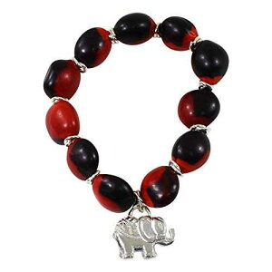 �y���[�M�t�g �L�k���̂���ۂ̃`���[���u���X���b�g �����p - �K�^�Ɣɉh�̃V���{�� Huayruro ���b�h�u���b�N�V�[�h - Evelyn Brooks �̃G�R�W���G���[ EvelynBrooksDesigns Peruvian Gift Stretchy Elephant Charm 