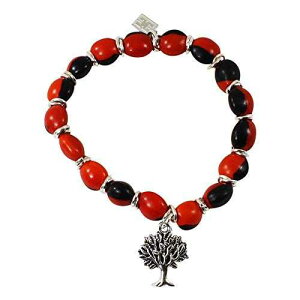 �y���[�̃M�t�g �����̖� �X�g���b�`�u���X���b�g �����p - �Ӗ��̂���K�^�̃��C���[�� ���b�h�u���b�N�V�[�h - �����̖؃`���[�� - Evelyn Brooks�� EvelynBrooksDesigns Peruvian Gift Tree of Life Stretchy Br