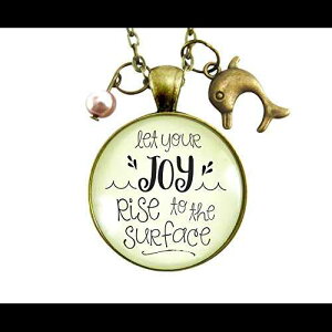 Gutsy Goodness 24 �C���` Let Joy Rise to Surface �h���t�B�� �l�b�N���X �`���[�� �s���N �r�[�Y �W���G���[ Gutsy Goodness 24 Let Joy Rise to Surface Dolphin Necklace Charm Pink Bead Jewelry