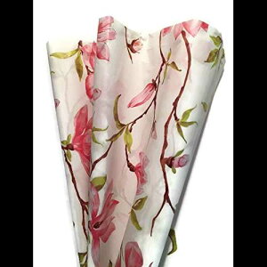 MtgpsN}OmAvgeBbVy[p[A[WV[g24A20x30 Rustic Pearl Collection Pink Magnolia Printed Tissue Paper for Gift Wrapping, 24 Large Sheets, 20x30