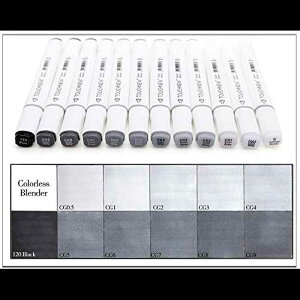 12 FO[XP[ A[g }[J[ y [XPb` }[J[ AR[x[X CN j[g O[ g[ A[gpi (12 F N[ WF[ X^C) BEMLP 12 Colors Grayscale Art M