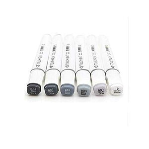 BEMLP 6 Colors Grayscale Art Marker Pen Double-Ended Sketch Markers Alcohol Based Ink Neutral Gray Tones Art Supplies for Sketching Shading Illustrating Drawing (6 Blue gery)