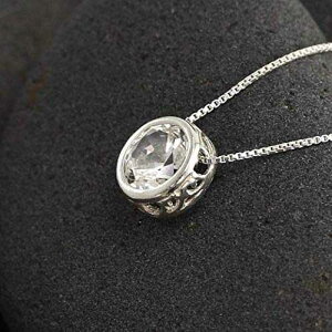 zCg Tt@CA \eBA lbNXA{ō쐬ꂽzCg Tt@CA̕ Lotus Stone Design White Sapphire Solitaire Necklace, Lab Created White Sapphire Gemstone