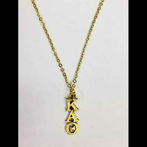 S[h Jbp At@ V[^ KAO qwNu @G[ lbNXA18 C` `F[ Ann Peden Jewelry Gold Kappa Alpha Theta KAO Sorority Lavaliere Necklace, 18 inch chain