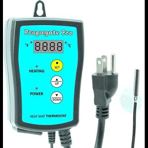 Plug in 1000 Watt Heating Thermostat Outlet 34-108 F by Propagate Pro 110V, 120V Heat Mat Heater Pad Temperature Controller for Starting Seeds, Reptiles, Egg Incubation + Beer Brewing/Wine Making
