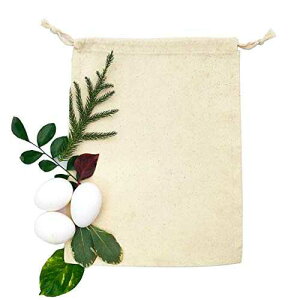 Ecogreentextiles �R�b�g���В��o�b�O 25 ���p�b�N - �ė��p�\�Ȕ_�Y���o�b�O - ����g�p�̑��ړI�V���O���В����X�����o�b�O (6x8 �C���`) Pack of 25 Ecogreentextiles Cotton Drawstring Bags - Reusable Produce Bags