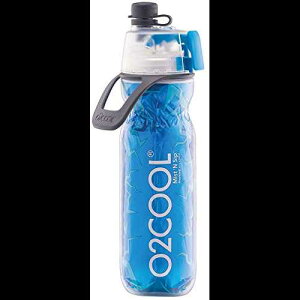 O2COOL Arctic Squeeze Mist 'N Sip �f�M�{�g�� �V���R���������J�o�[�ƃ��b�N�~�X�g�@�\�t�� - 20�I���X�A�N���b�N���u���[ O2COOL Arctic Squeeze Mist 'N Sip Insulated Bottle w/Silicone Spout Cover and Locking Misting Functio