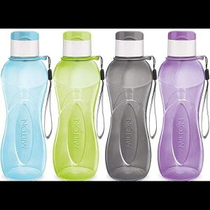 MILTON 32 oz. Large Water Bottle 4 Set Sports Water Bottles for Kids Adults Reusable Water Bottle Plastic Wide-Mouth BPA Free Leak-Free Lightweight Drink Bottle with Carry Strap Hiking Gym Bike Travel