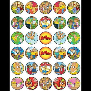 A[T[e[}ɂHpJbvP[Lgbp[ 30  HpP[LfR[VRNV EGn[XV[gŃm[JbgHp Happy Choices 30 x Edible Cupcake Toppers Themed of Arthur Collection of Ed