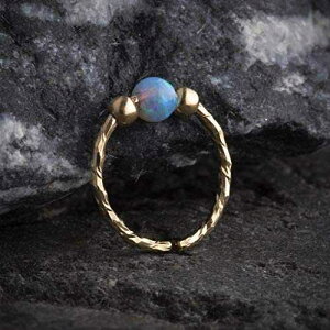Cgu[Ip[m[YOt[v - 14K S[htBhm[YsAXO ROCK AND PIERCED Light Blue Opal Nose Ring Hoop - 14k Gold Filled Nose Piercing ring
