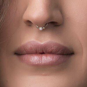 14K S[htBh̃tFCNZv^O - sAXsv - Zv^JtAtFCNZv^OAtFCNZv^sAX ROCK AND PIERCED Fake septum Ring in 14K Gold Filled - No Piercing Needed- septu